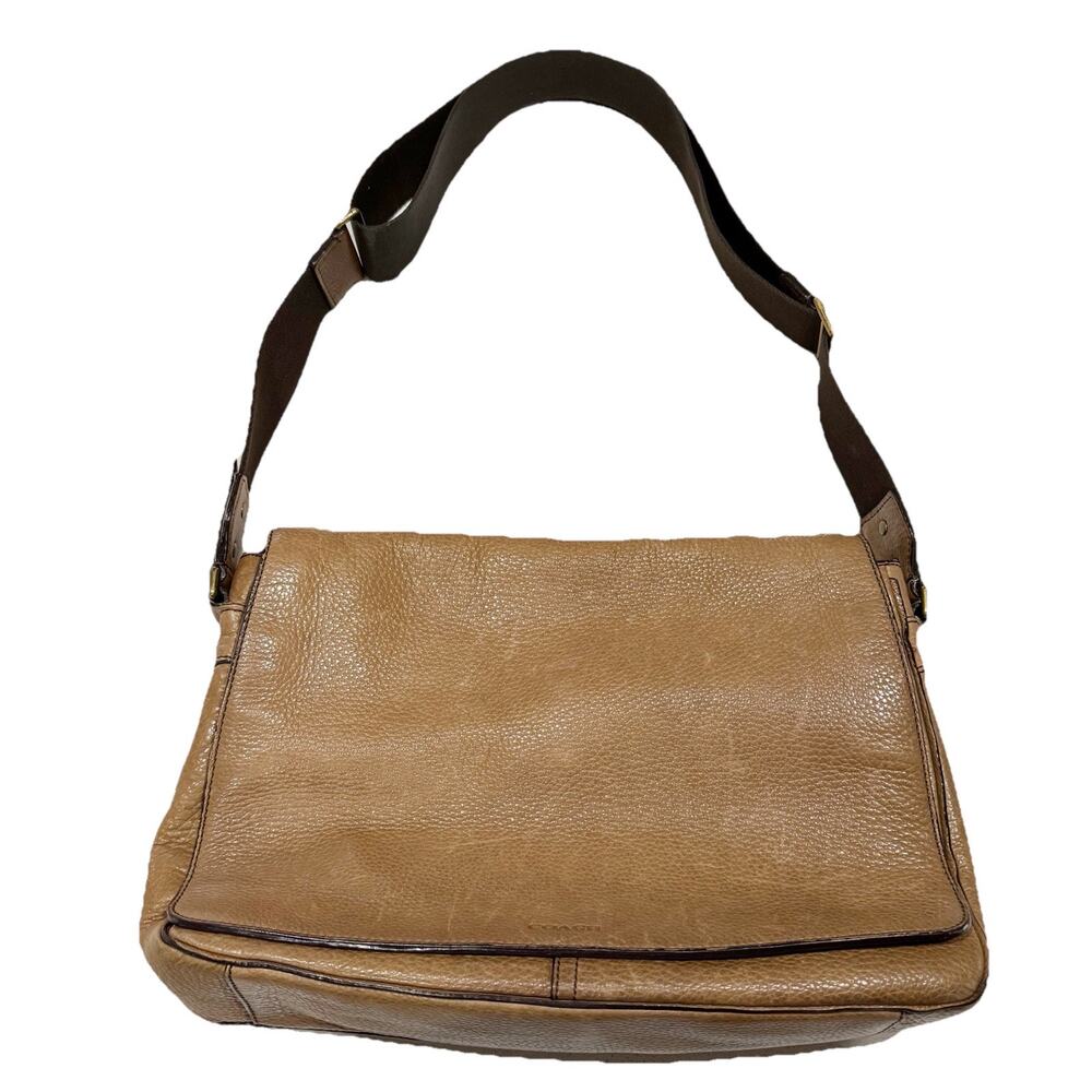 COACH BLEECKER LEGACY LEATHER COURIER BAG BRASS CIGAR‎ F71070